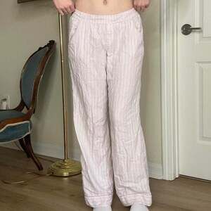 Victoria's Secret Pink Striped Wide Leg Pajama Pants, Small - Preppy Coquette
